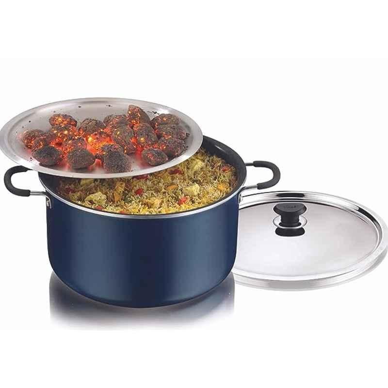 Vinod Zest 14L Aluminium Blue Non-Stick Biryani Pot with 2 Pcs Lid, ZBP
