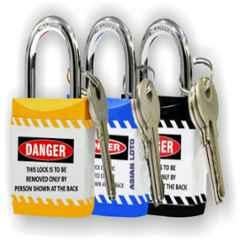 Asian Loto Yellow, Blue & Black Regular Shackle Jacket Padlock, ALC-LPR-YBK (Pack of 3)