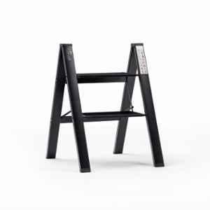 Corvids 150kg 2 Steps Aluminum Black Foldable Ladder with Wide Anti-Slip Pedal, CASL-02B