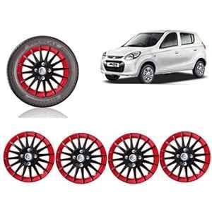 Auto Pearl 4 Pcs 12 inch ABS Red & Black Car Wheel Cover Set for Maruti Suzuki Alto 800