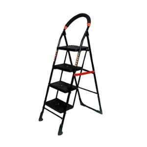 Inaithiram SL4SN 150kg 4 Step CRC Black Powder Coated Foldable Step Ladder with Anti Slip & Safety Clutch Lock