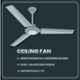 Msure 50W Silver Blue Fusion Ceiling Fan, Sweep 1200 mm