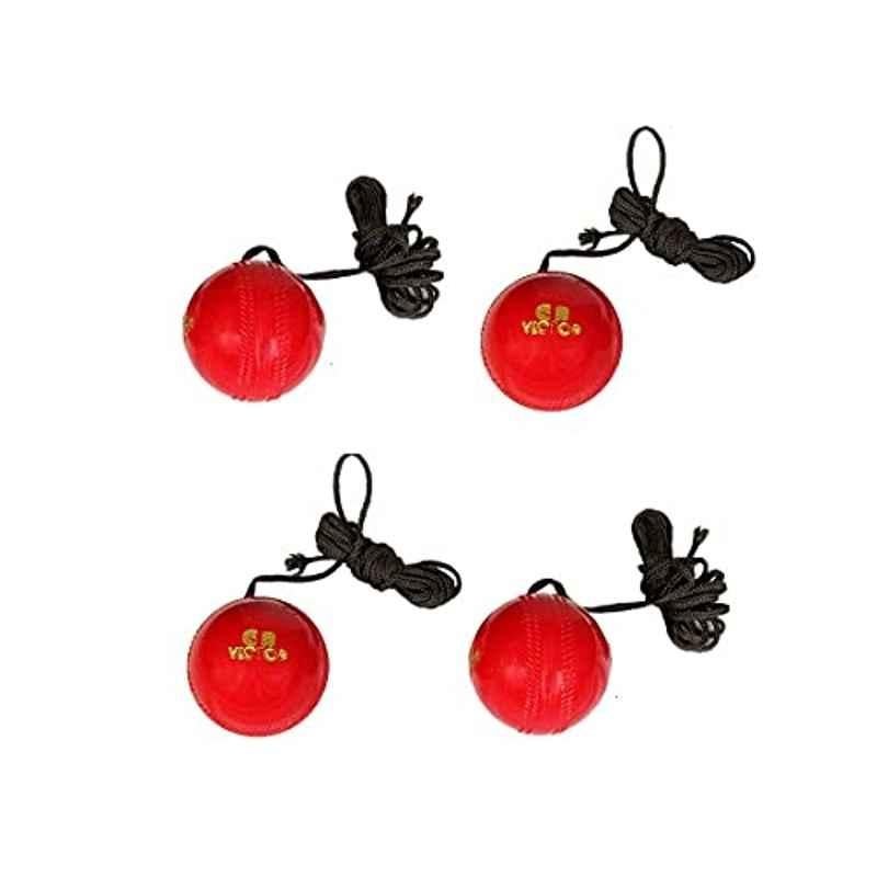 Forgesy Synthetic Red Hanging Cricket Ball (Pack of 4)