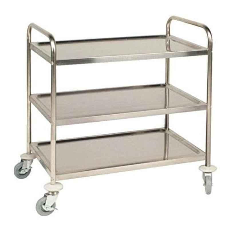Surgihub 2-3ft Stainless Steel Shelve Instrument Trolley, 11061