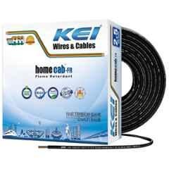KEI 2.5 Sqmm 1 Core Homecab FR Black Copper PVC Insulated Unsheathed Multistrand Flexible Cable, Length: 90 m