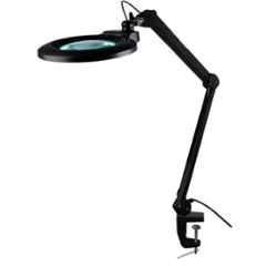 Optike 4X 14W 5 inch Black Industrial Magnifying LED Lamp with Articulating Arm & Colour Temperature Control, KML9006B