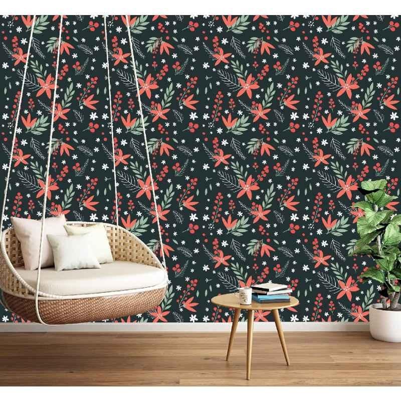 Asian Paints EzyCR8 300x45cm Paper Floral Bouquet & Berries Self Adhesive Wall Sticker Roll, HPCA25858