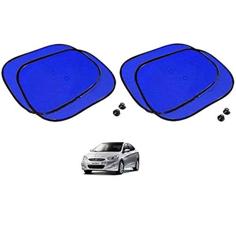 Kozdiko 4 Pcs Blue Chipkoo Car Window Sunshade Curtain Set for Hyundai Accent, koz_82916