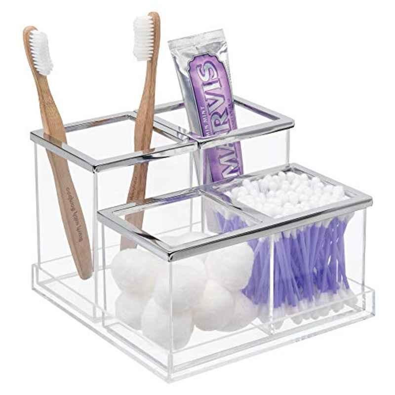 iDesign 4Pcs Plastic Clarity Vanity Organizer Set, 20470