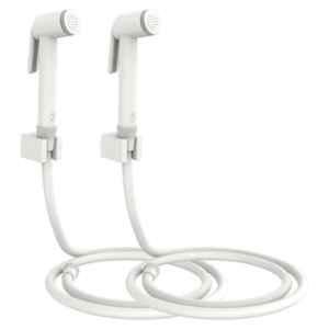 RN White.1 Health Faucet Set with Hose Pipe & Wall Holder for Toilet Cleaning (Pack of 2)