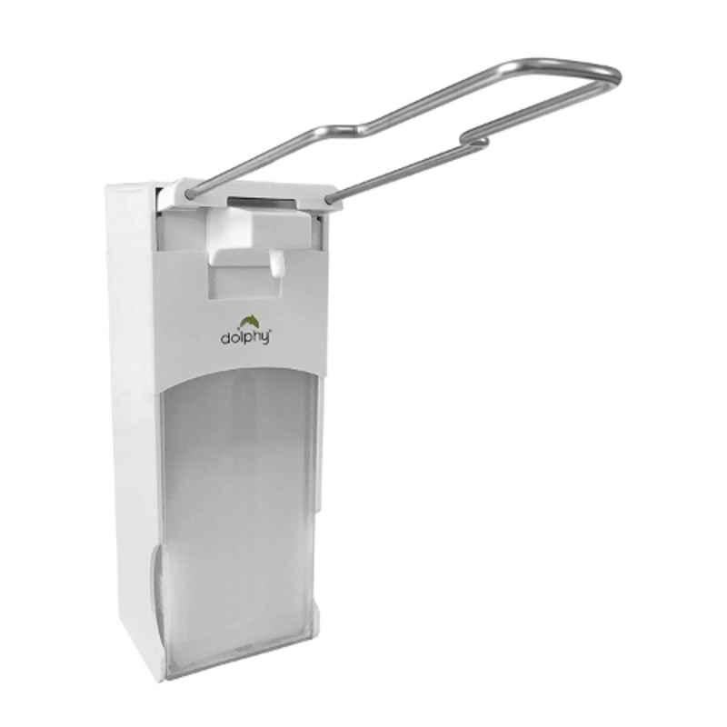 Dolphy 1000ml Plastic White Elbow Operated Soap & Sanitizer Dispenser, DSDR0095