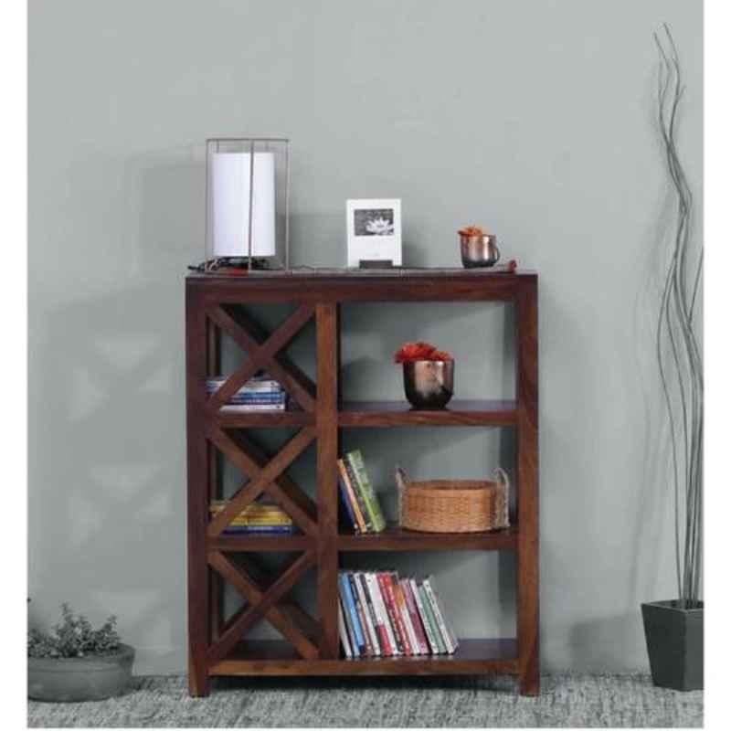 Salawas Arts 89x36x107cm Brown Sheesham Wood Provincial Teak Book Shelf