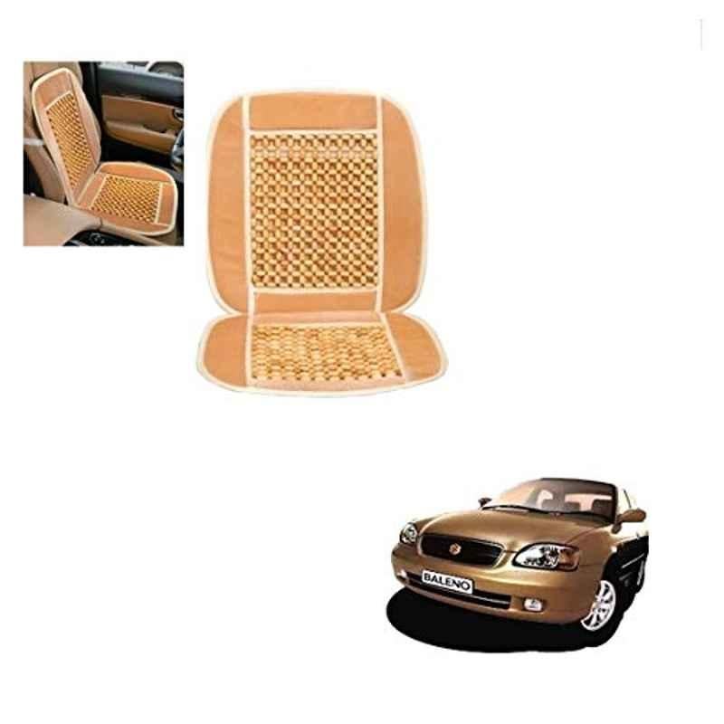 Kozdiko Wooden Bead Seat with Beige Velvet Border for Maruti Suzuki Baleno, KOZ-86498