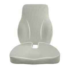 Betterhood Memory Foam & Cotton Grey Seat & Lumbar Cushion Combo for Chairs, Size: Universal (Pack of 2)