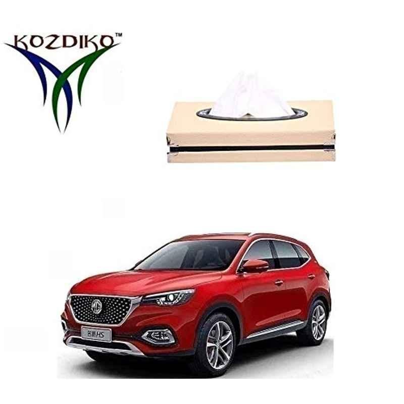 Kozdiko Leatherette Beige Tissue Paper Dispenser Box with 200 Sheets (100 Pulls) for MG Hector