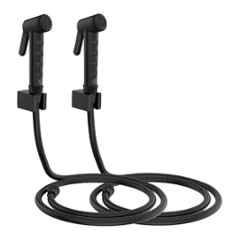 RN Black.4 Health Faucet Set with Hose Pipe & Wall Holder for Toilet Cleaning (Pack of 2)