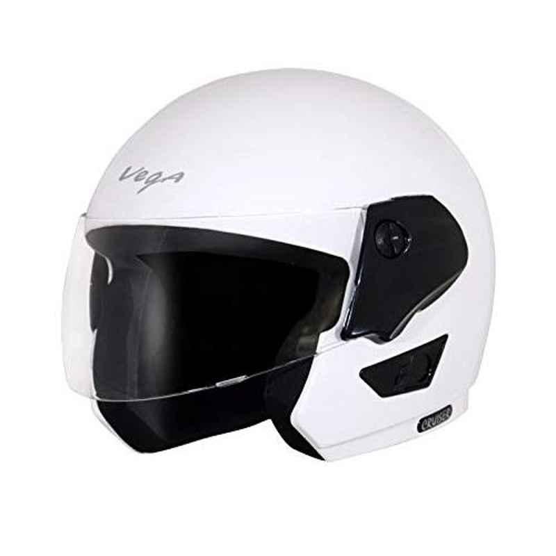 Vega Cruiser Medium Size White Cruiser Open Face Helmet