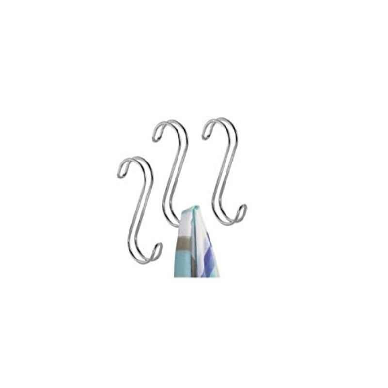 iDesign Alloy Steel Silver Wardrobe Hooks, 6592 (Pack of 3)