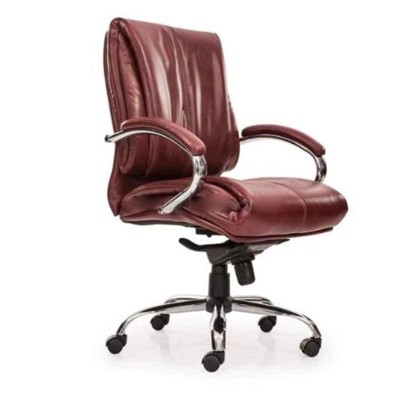 Modern India Leatherette Brown High Back Office Chair, MI236 (Pack of 2)