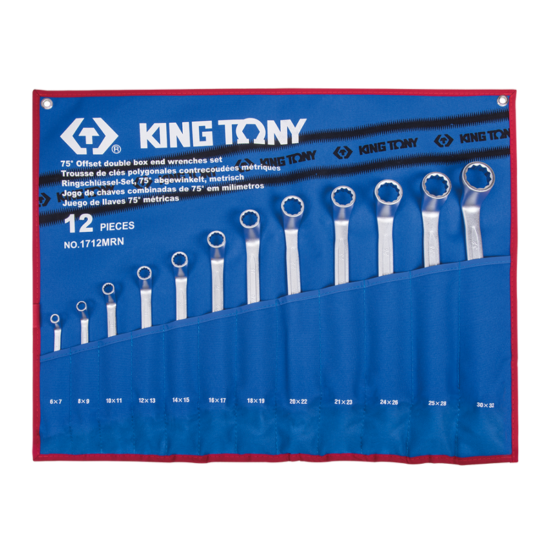 King Tony 12 PCS Offset Ring Wrench Set, 1712MRN