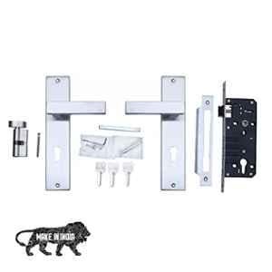 Saze 10 inch Stainless Steel 304 Matt Finish Cylindrical Plate Mortise Door Lock Handle Set, SE-LB1007-10CY-OSK