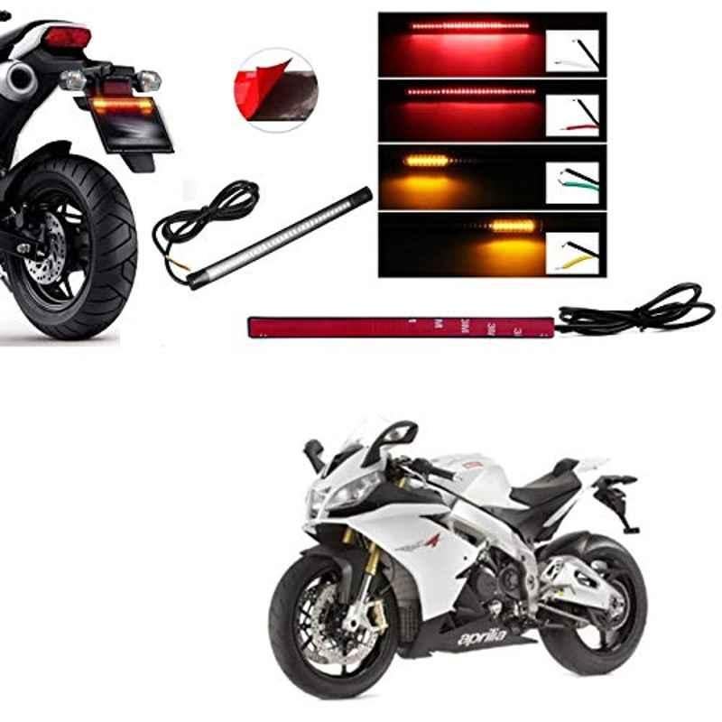 Kozdiko 48 SMD Bike Red Flexible LED Strip Tail Brake Light with Yellow Turn Indicator Light for Aprilia RCV4-R-APRC