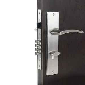Handle Waala Lobos-OSK 10 inch 60mm Stainless Steel Silver Cylindrical Plate One Side Key Mortise Door Lock Set