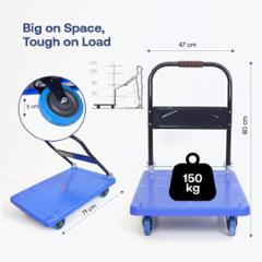 Crown Power 150kg Steel Foldable Platform Trolley