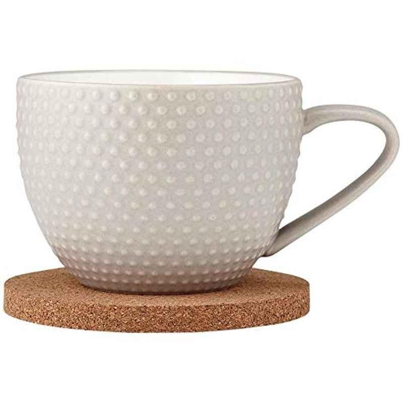 Ladelle 805072 Porcelain Stone Abode Textured Mug & Coaster Set