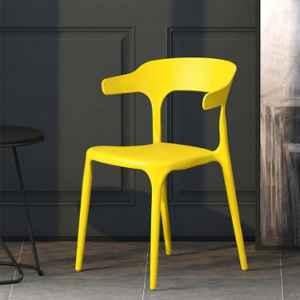 CELLBELL CurveX Plastic Yellow Armrest Chair (Pack of 2)