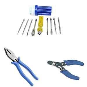 PYE Combination Pliers, Wire Stripper & Screwdriver Set with Neon Bulb