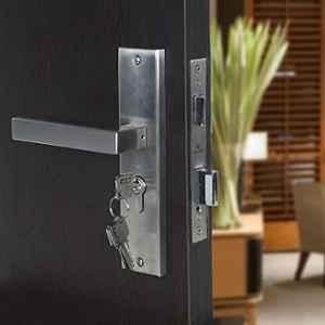 Voltizi 8 inch Stainless Steel Matt Finish Cylindrical Plate Both Side Key Mortise Door Lock Handle Set with 3 Computer Keys, LB301-BSK