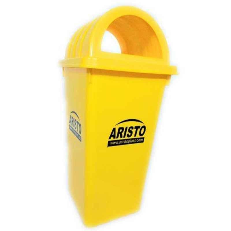 Aristo 110L Plastic Yellow Dustbin with Dome Lid