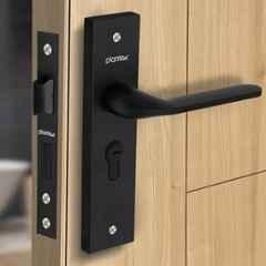 Plantex Heavy-Duty Door Lock Set Main Door Lock Handle Set/ 6-Lever Lock Mechanism Mortise Lock with 3 Keys, Brass Lock Body & Cylinder 8060 Z-Black