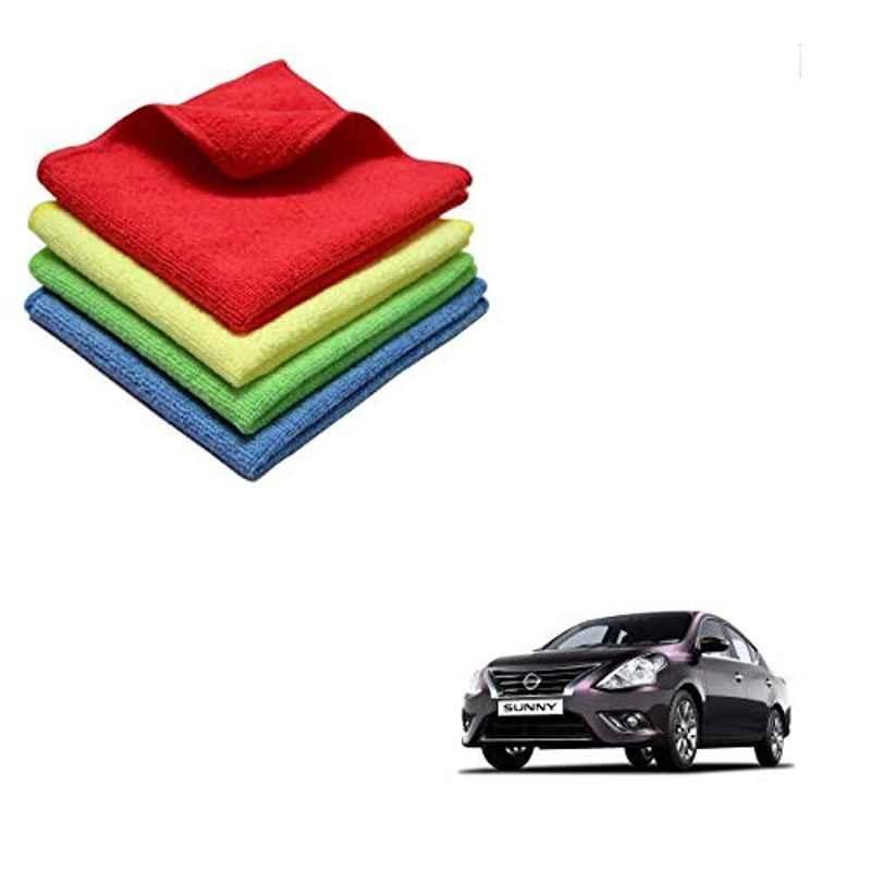 Kozdiko 40x40cm 300GSM Microfiber Cleaning Cloth for Nissan Sunny (Pack of 4)