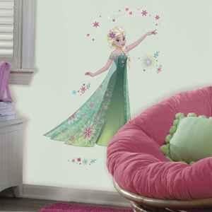 Asian Paints Vinyl Green Nilaya Disney Frozen Fever Elsa Giant Self Adhesive Wall Sticker, HPCA4058