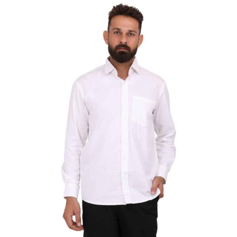 Club Twenty One Workwear Oxford Pro Cotton White Safety Shirt, 4014, Size: M