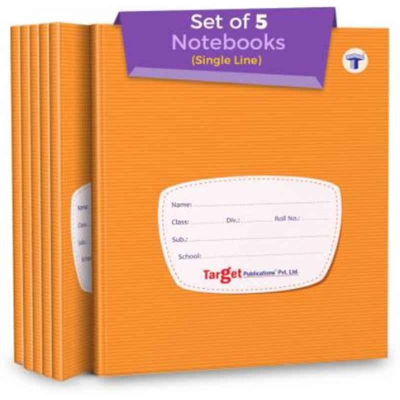 Target Publications Regular 172 Pages Brown Ruled Single Line Notebook with Hard Cover (Pack of 5)