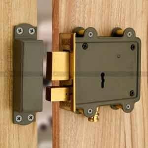 Duke Mild Steel & Brass Grey Main Door Lock with 3 Keys, DL2001