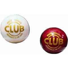 Matrica 7.62cm Leather Standard White & Red Professional Grade Impact Cricket Ball for Club Play (Pack of 2)
