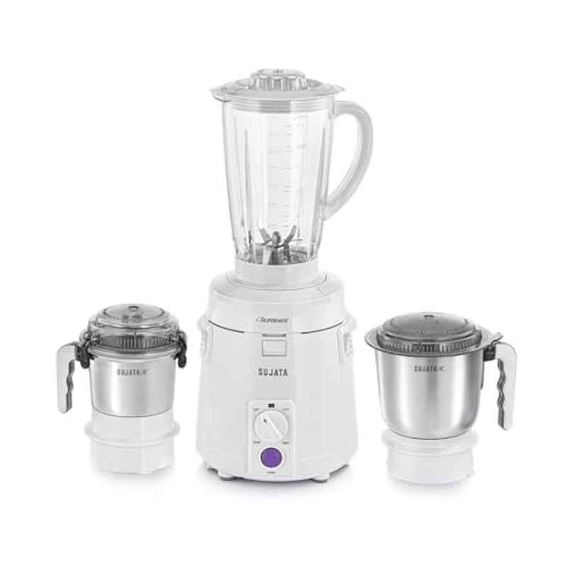 Sujata Supermix-AM-007 900W 22000rpm White Mixer Grinder with 3 Stainless Steel Jars & 2 Years Warranty