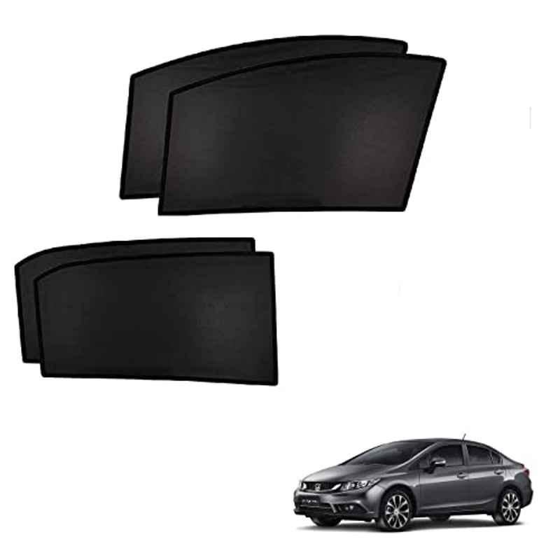 Kozdiko 4 Pcs Custom Fit Non Magnetic Curtains Mesh Car Sun Shade Set for Honda Civic Old