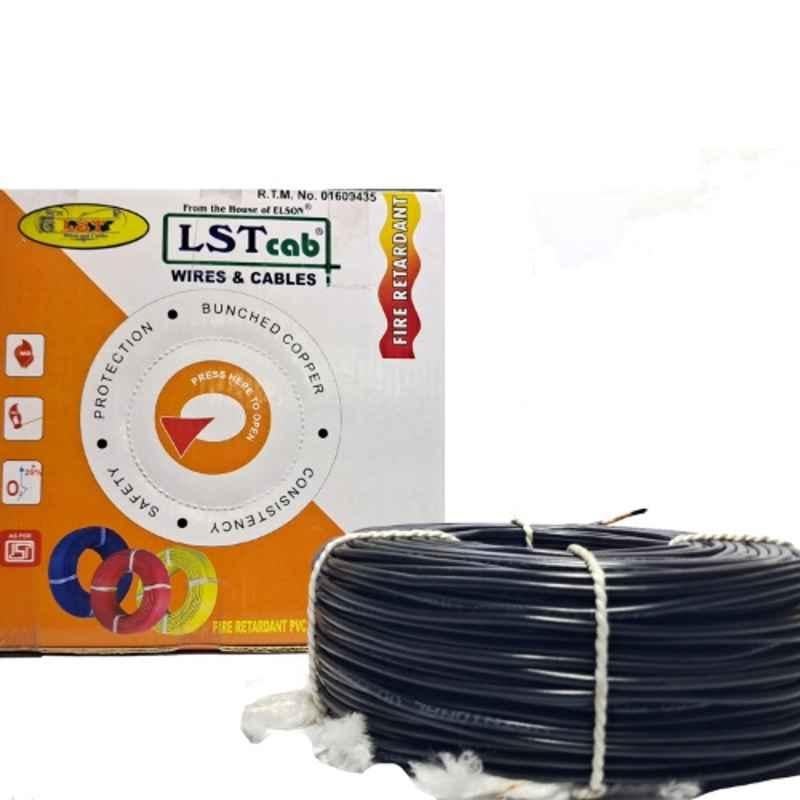 LST CAB 0.75 Sqmm Single Core Black FR PVC Insulated CCR Copper Wire for Domestic & Industrial Purpose, Length: 58 m