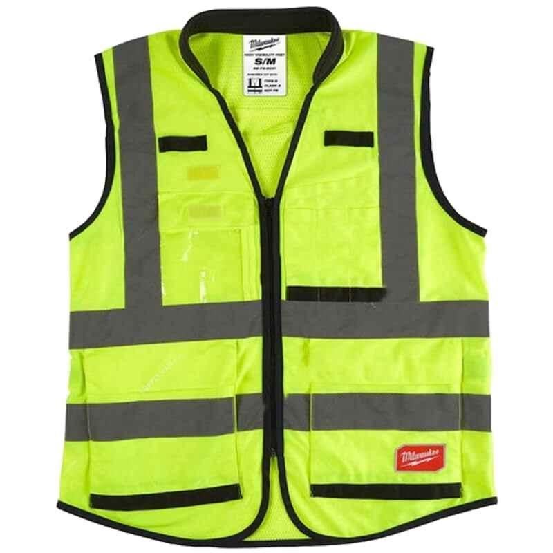 Milwaukee 4932471895 Yellow Premium High-Visibility Safety Vest, Size: S/M