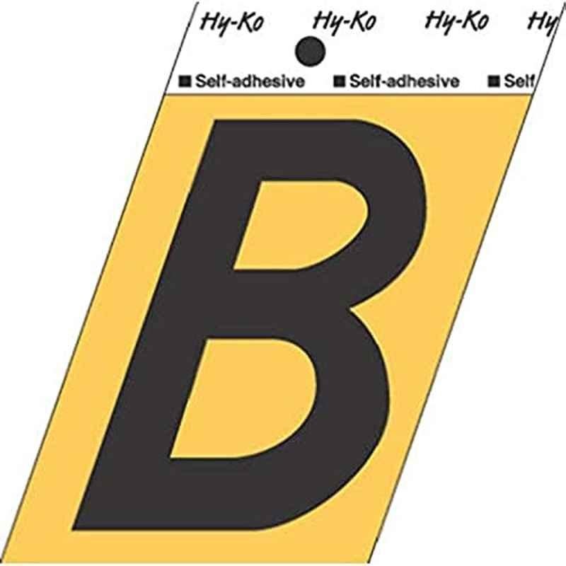 HY-KO GG-25/B 3-1/2 inch Aluminium Black Adhesive Letter B, 107157