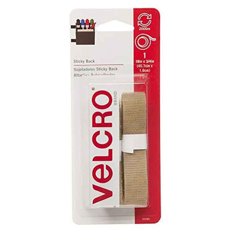 Velcro 90080 3/4x18 inch Velcro Beige Sticky Back Tape Fastener