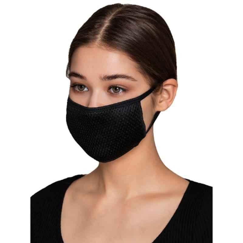 Clovia MASK14P13 2 Ply Reusable Black Face Mask (Pack of 10)