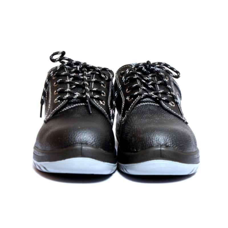 Darit Rockrooster Leather Steel Toe Black Work Safety Shoes, ES-261-11, Size: 11