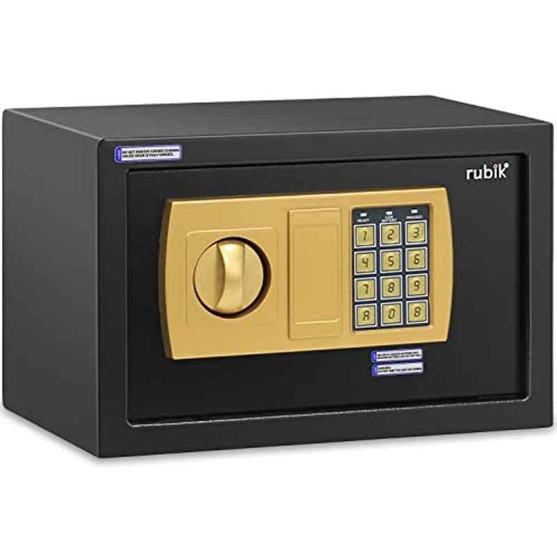 Rubik Alloy Steel Black Safe Box Digital Lock with Key, RB-20E3-BLK