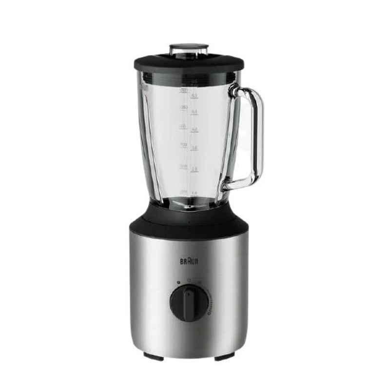 Braun PowerBlend 800W 1.5L Glass Grey Jug Blender, JB3273METALNEW
